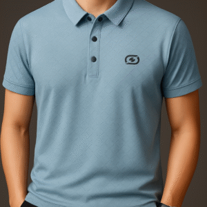 Jackard Cotton T-shirt - Sky Blue