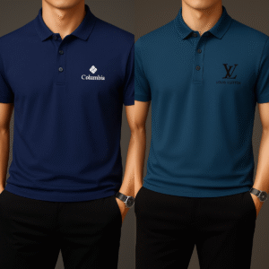 China Polo T-shirt - Navy Blue+Sea Green